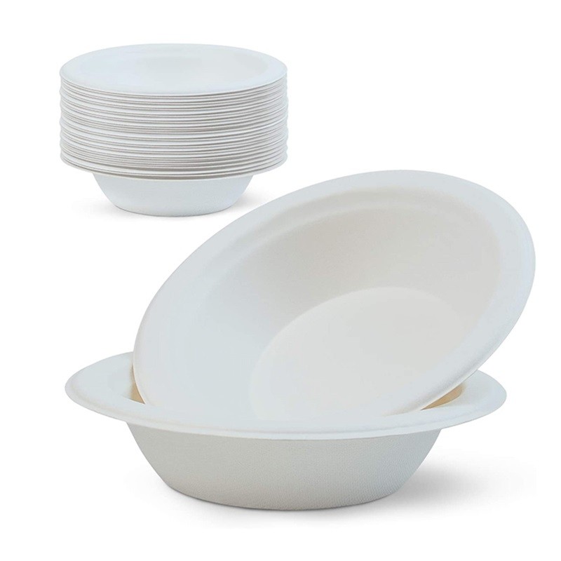 12oz 16oz Compostable Bagasse Pulp Salad Bowls