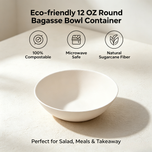 Compostable Japanese Style Bagasse Round Bowl