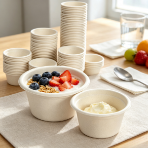 Disposable 1‑4oz Biodegradable Bagasse Sauce Sample Cups