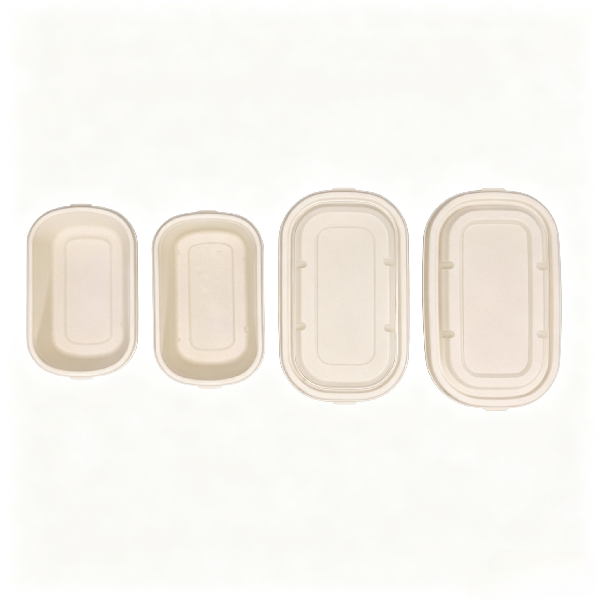 500ML 700ML 850ML 1000ML Compostable Bagasse Bento Box with Lid 