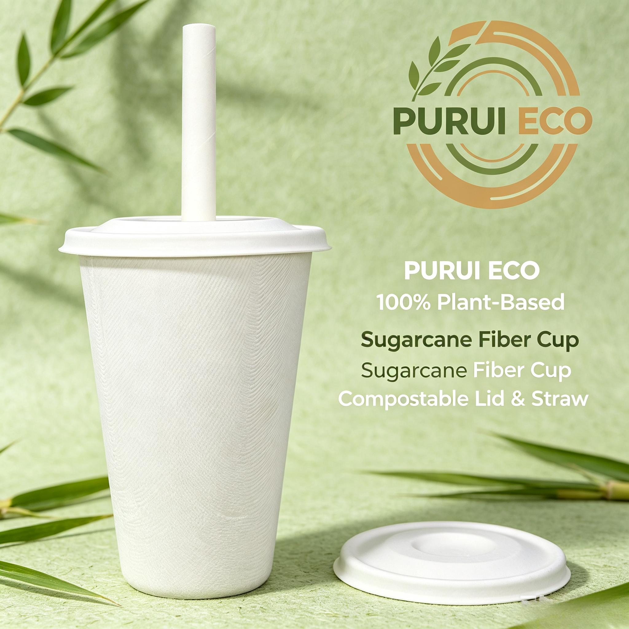 100% Biodegradable 80mm Bagasse Bubble Tea Cup Lid